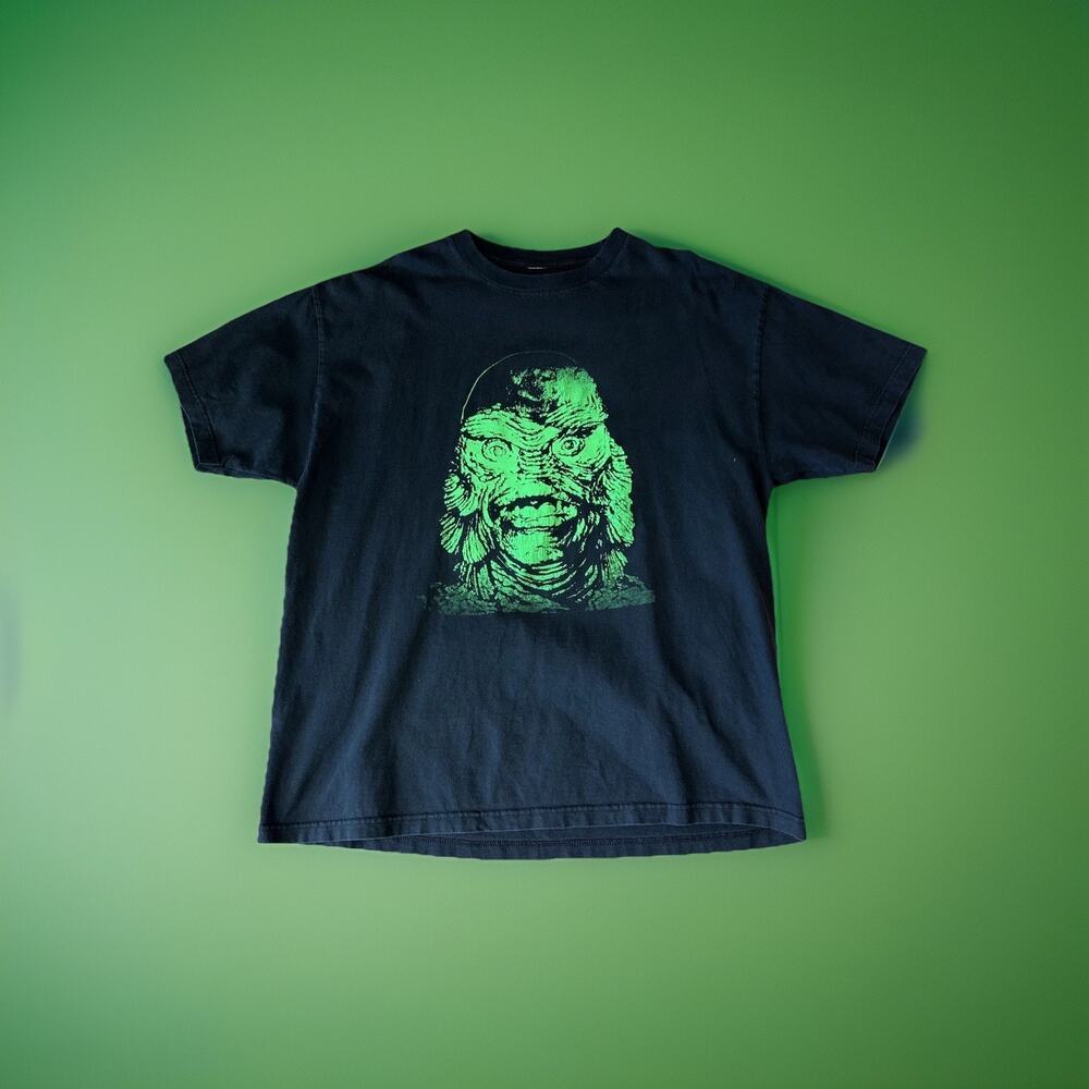 Vintage Creature Of The Black Lagon Tee Black T-Shirt Short Sleeve Size XL